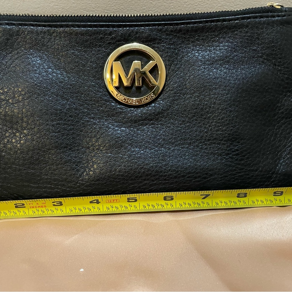 Michael Kors Black Leather Logo Wristlet - Picture 7 of 8